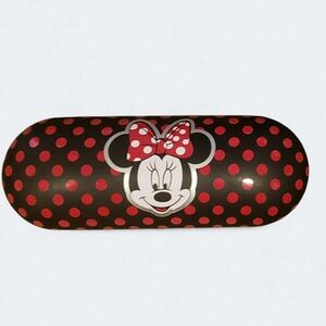 Disney Minnie Mouse Black Red Polka Dot Eye Glass Hard Case
